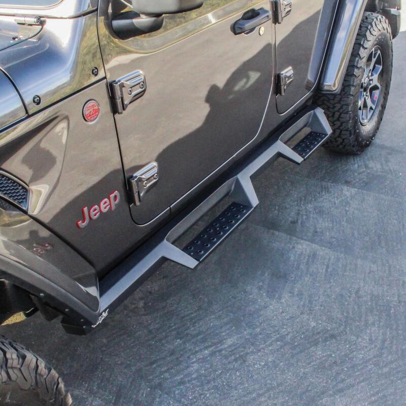 Westin 18-20 Jeep Wrangler JL Unlimited 4DR HDX Drop Nerf Step Bars - Textured Black Westin 18-20 Jeep Wrangler JL Unlimited 4DR HDX Drop Nerf Step Bars - Textured Black