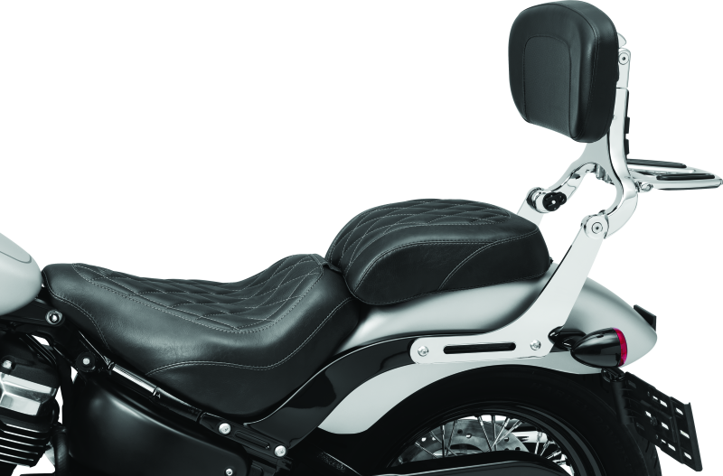 Kuryakyn Fixed Mounts Multi-Purpose Driver & Passenger Backrest 18-Up Softail Black Kuryakyn Fixed Mounts Multi-Purpose Driver & Passenger Backrest 18-Up Softail Black