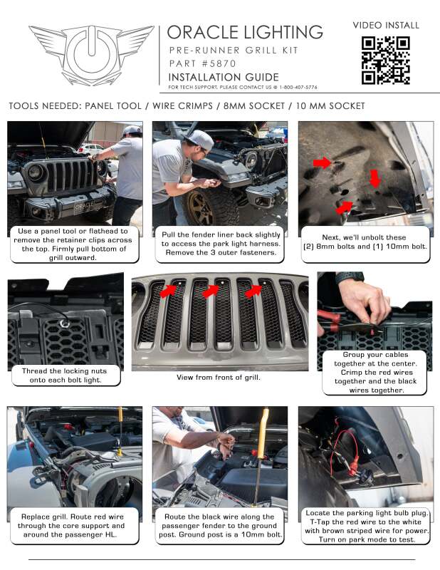 Oracle Pre-Runner Style LED Grille Kit for Jeep Gladiator JT - Amber SEE WARRANTY Oracle Pre-Runner Style LED Grille Kit for Jeep Gladiator JT - Amber SEE WARRANTY