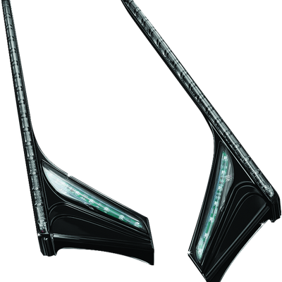 Kuryakyn L.E.D. Vertical Rear Light Strips 12-17 GL1800 Gloss Black Smoke Lens
