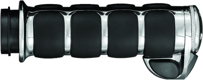 Kuryakyn Premium ISO Grips With Throttle Boss Throttle-By-Wire Chrome