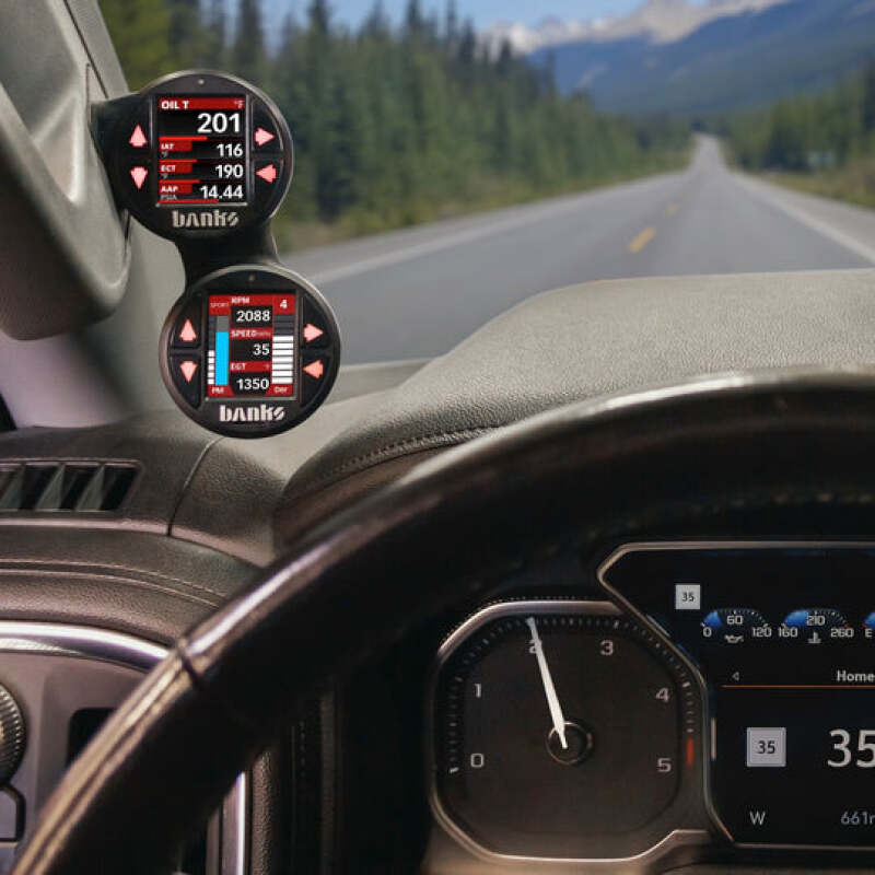 Banks Power 19-21 Chevy/GMC 1500 / 20-23 Chevy/GMC 2500/3500 - iDash Stealth Dual Pod Mount 52mm Banks Power 19-21 Chevy/GMC 1500 / 20-23 Chevy/GMC 2500/3500 - iDash Stealth Dual Pod Mount 52mm