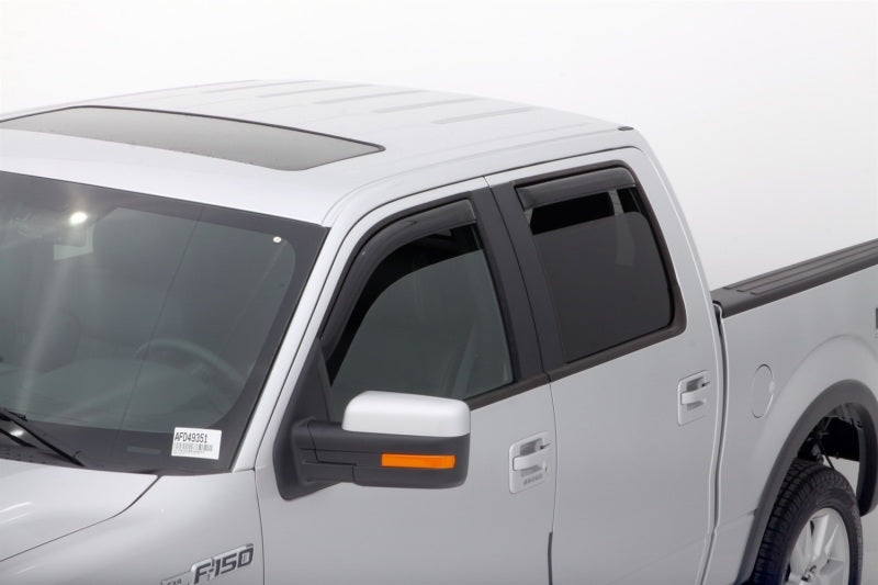 AVS 09-14 Ford F-150 Supercrew Ventvisor In-Channel Front & Rear Window Deflectors 4pc - Smoke AVS 09-14 Ford F-150 Supercrew Ventvisor In-Channel Front & Rear Window Deflectors 4pc - Smoke