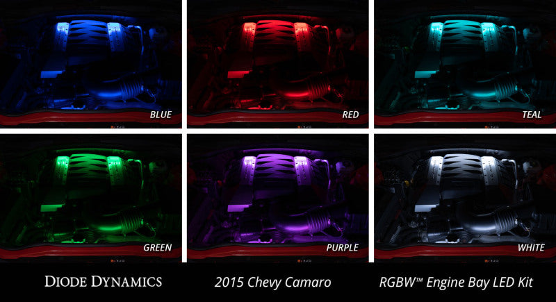 Diode Dynamics RGBW Engine Bay Strip Kit 4pc Multicolor Diode Dynamics RGBW Engine Bay Strip Kit 4pc Multicolor