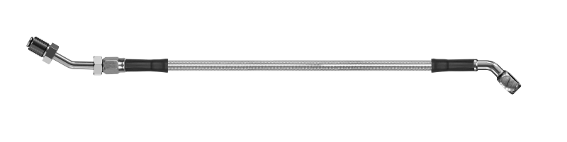 Goodridge 80in Universal Clutch Line w/SS Fittings & Clear Hose - 45Deg Banjo w/AN3 Fitting Goodridge 80in Universal Clutch Line w/SS Fittings & Clear Hose - 45Deg Banjo w/AN3 Fitting