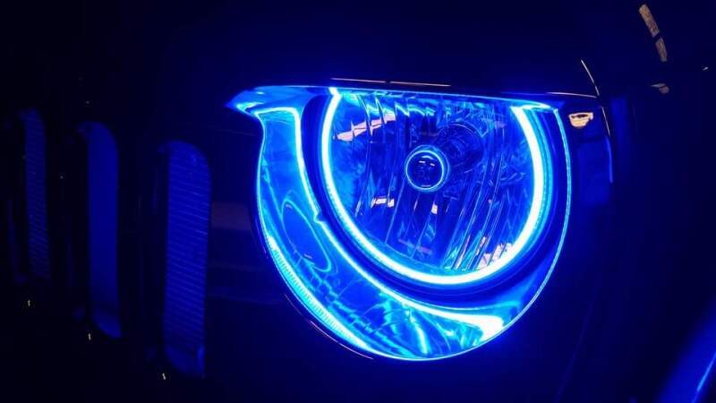 Oracle Jeep Wrangler JK 07-17 LED Waterproof Halo Kit - ColorSHIFT w/ Simple Controller Oracle Jeep Wrangler JK 07-17 LED Waterproof Halo Kit - ColorSHIFT w/ Simple Controller