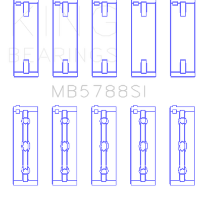 King Engine Bearings Suzuki J24B (Size +0.50mm) Main Bearing Set