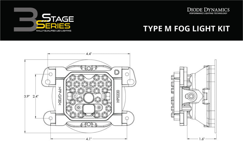 Diode Dynamics SS3 Pro Type M Kit ABL - White SAE Fog Diode Dynamics SS3 Pro Type M Kit ABL - White SAE Fog