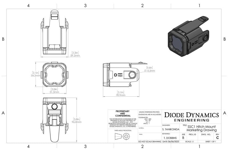 Diode Dynamics 2022+ Ford Maverick C1 Sport HitchMount LED Pod Reverse Kit Diode Dynamics 2022+ Ford Maverick C1 Sport HitchMount LED Pod Reverse Kit