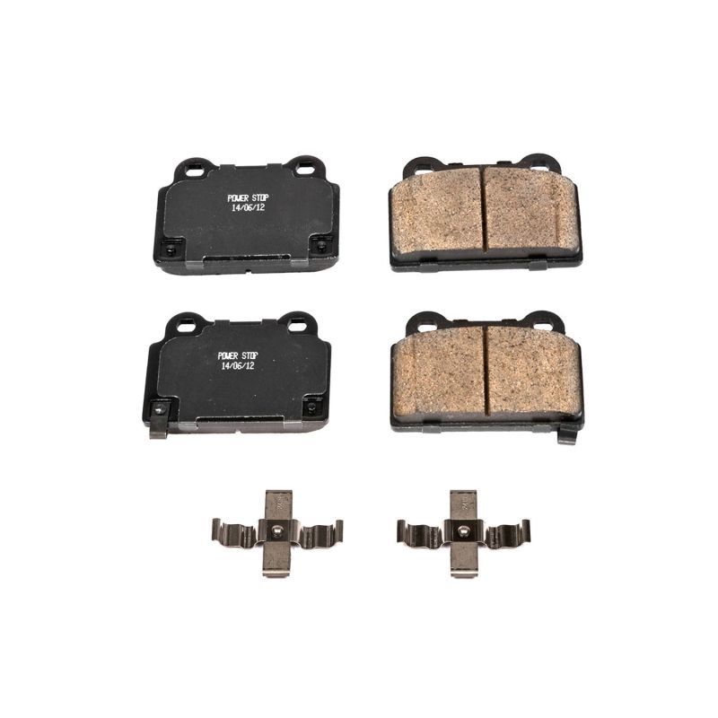 Power Stop 08-15 Mitsubishi Lancer Rear Z17 Evolution Ceramic Brake Pads w/Hardware Power Stop 08-15 Mitsubishi Lancer Rear Z17 Evolution Ceramic Brake Pads w/Hardware