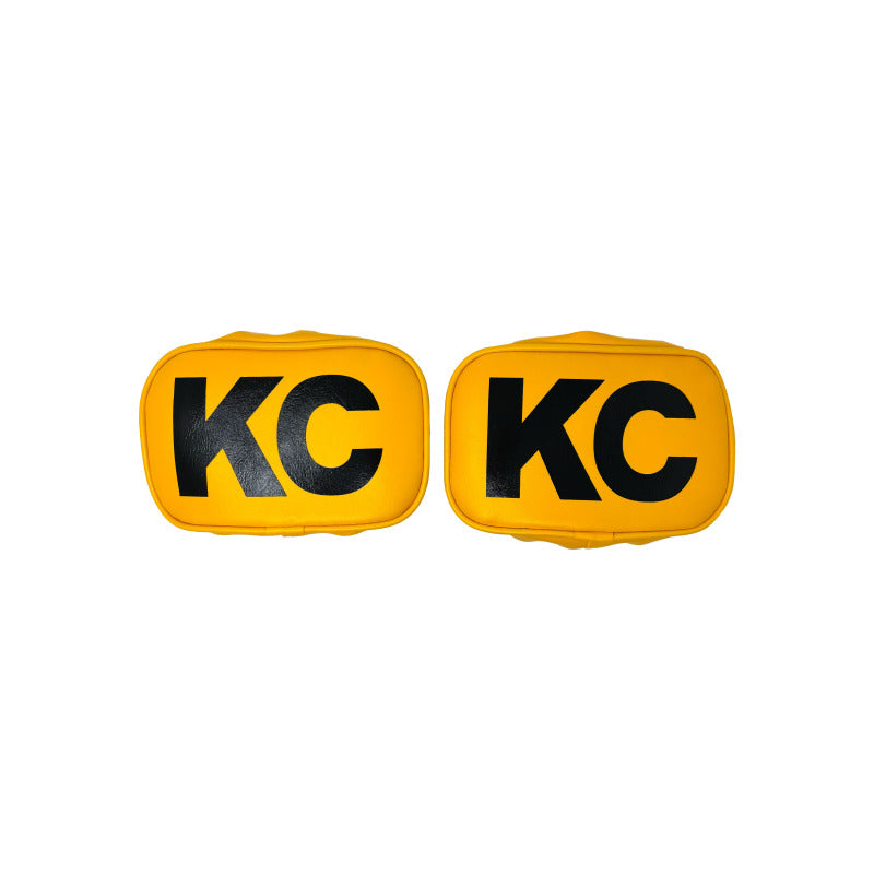KC HiLiTES Retro 5in x 7in Rectangular Yellow Vinyl Light Cover w/ Black KC Logo (Pair) KC HiLiTES Retro 5in x 7in Rectangular Yellow Vinyl Light Cover w/ Black KC Logo (Pair)