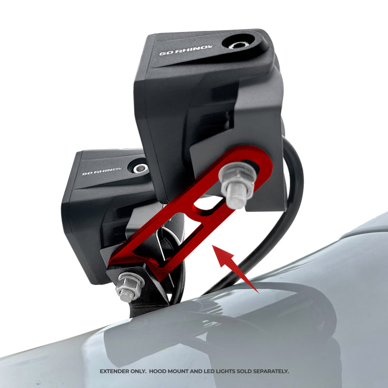 Go Rhino Universal XE Hood Hinge Cube Light Mount Go Rhino Universal XE Hood Hinge Cube Light Mount