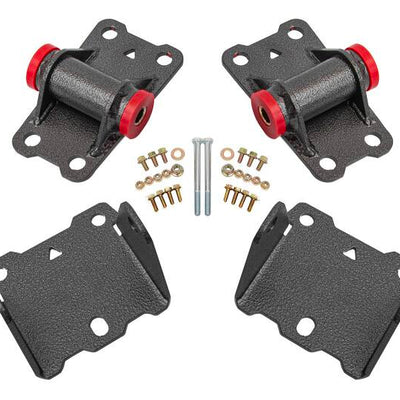 BMR 78-87 G-Body Motor Mount Kit Upper & Lower Poly - Black Hammertone