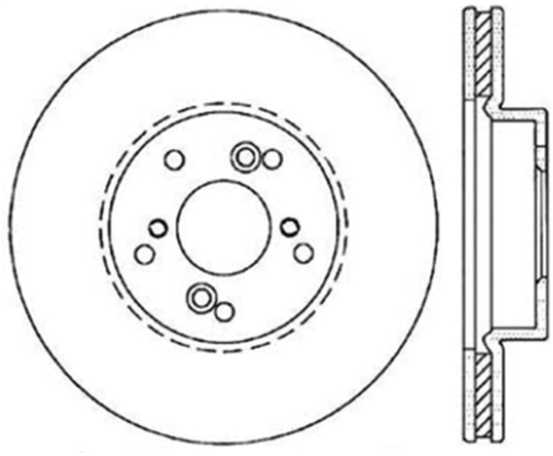 StopTech Power Slot 99-08 Acura TL (STD Caliber) / 01-03 CL / 04-10 TSX Front Left Slotted Rotor StopTech Power Slot 99-08 Acura TL (STD Caliber) / 01-03 CL / 04-10 TSX Front Left Slotted Rotor