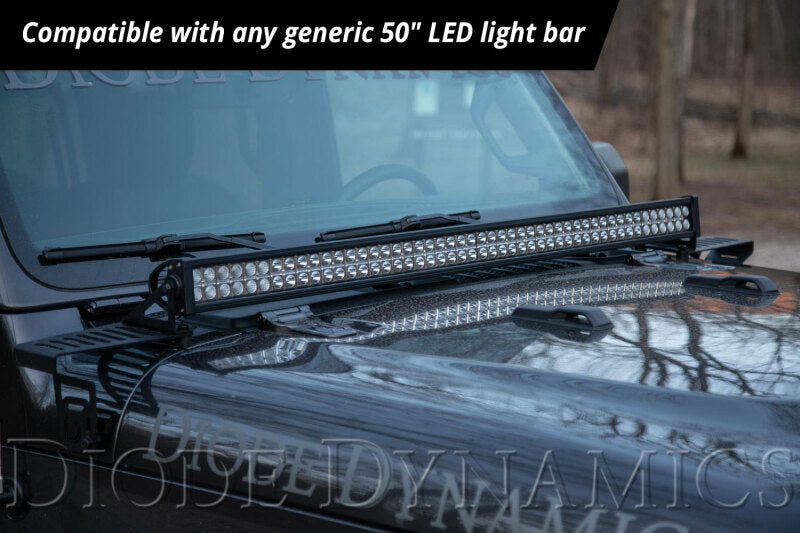Diode Dynamics 18-21 Jeep JL Wrangler/Gladiator SS50 Hood LED Light Bar Kit - White Combo Diode Dynamics 18-21 Jeep JL Wrangler/Gladiator SS50 Hood LED Light Bar Kit - White Combo