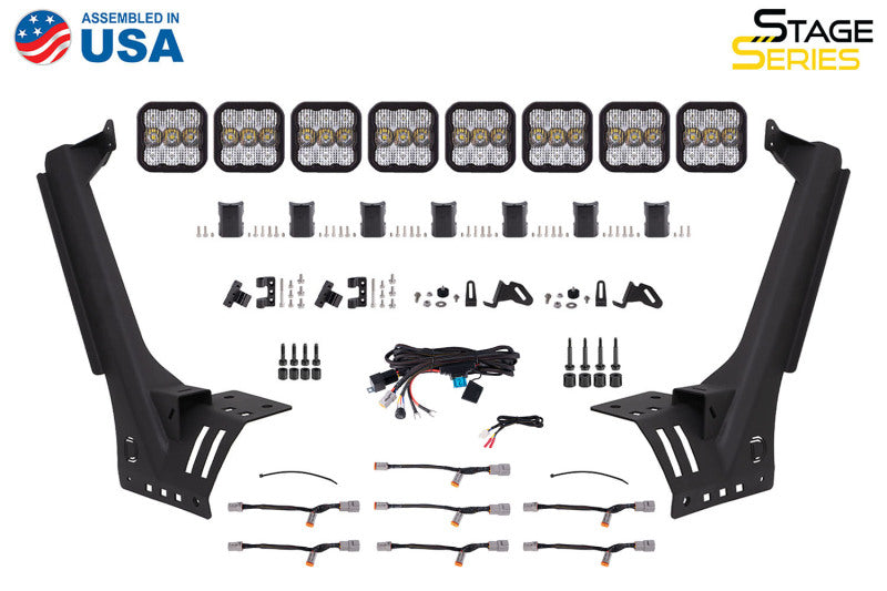 Diode Dynamics Jeep JL SS5 Pro CrossLink Windshield - White Combo Lightbar Kit Diode Dynamics Jeep JL SS5 Pro CrossLink Windshield - White Combo Lightbar Kit