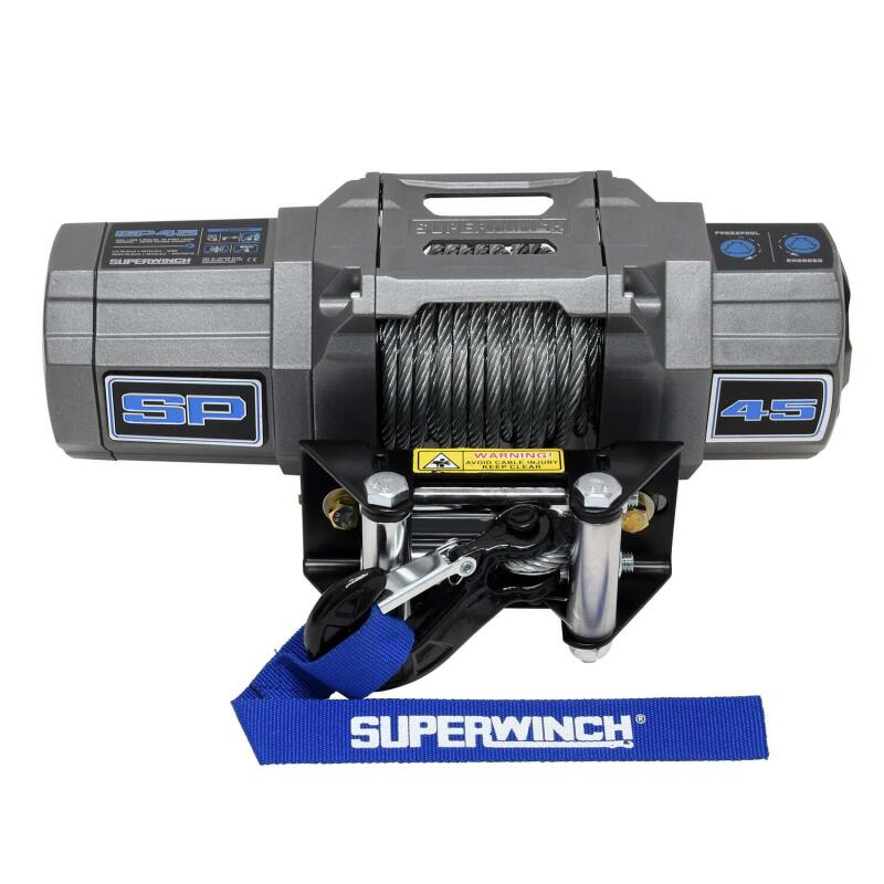 Superwinch 4500 LBS 12V DC 15/64in x 40ft Steel Rope Roller Fairlead SP 45 Winch Superwinch 4500 LBS 12V DC 15/64in x 40ft Steel Rope Roller Fairlead SP 45 Winch