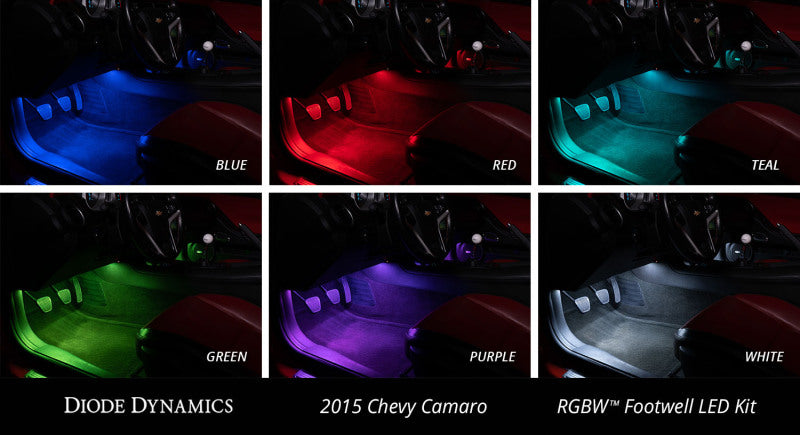 Diode Dynamics RGBW Footwell Strip Kit 2pc Multicolor Diode Dynamics RGBW Footwell Strip Kit 2pc Multicolor