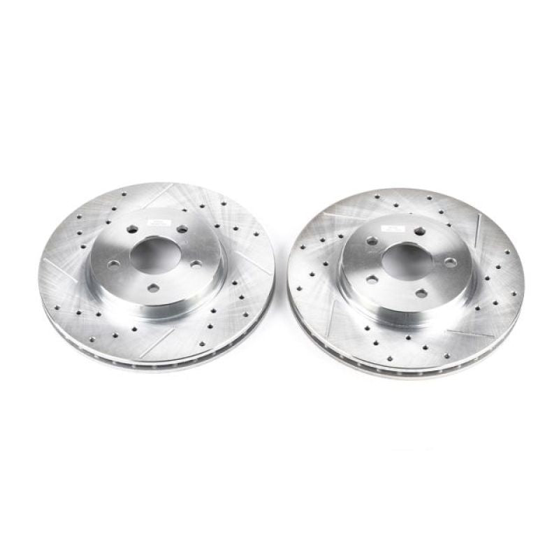 Power Stop 02-08 Jaguar X-Type Front Evolution Drilled & Slotted Rotors - Pair Power Stop 02-08 Jaguar X-Type Front Evolution Drilled & Slotted Rotors - Pair