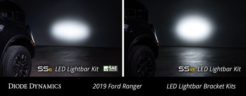 Diode Dynamics 19-21 Ford Ranger SS6 LED Lightbar Kit - White Driving Diode Dynamics 19-21 Ford Ranger SS6 LED Lightbar Kit - White Driving