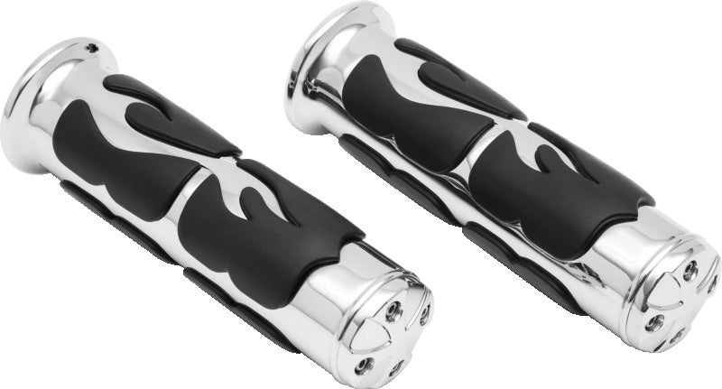 Kuryakyn ISO Flame Grips Metric Universal 1inch Chrome Kuryakyn ISO Flame Grips Metric Universal 1inch Chrome