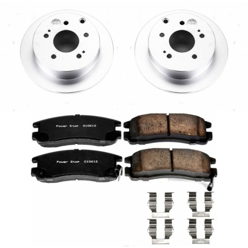 Power Stop 06-12 Mitsubishi Eclipse Rear Z17 Evolution Geomet Coated Brake Kit Power Stop 06-12 Mitsubishi Eclipse Rear Z17 Evolution Geomet Coated Brake Kit