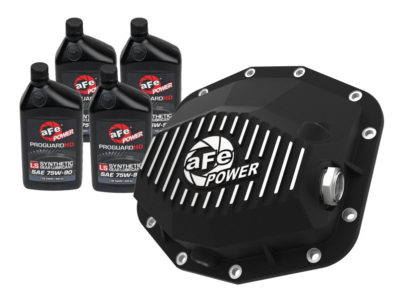 aFe POWER 21-22 Ram1500 TRX Hemi V8 6.2L PRO Series Rear Diff Cover Black w/Machined Fins & Gear Oil aFe POWER 21-22 Ram1500 TRX Hemi V8 6.2L PRO Series Rear Diff Cover Black w/Machined Fins & Gear Oil