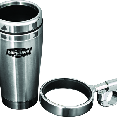 Kuryakyn Drink Holder With Stainless Steel Mug 1in Bar Clamp Chrome