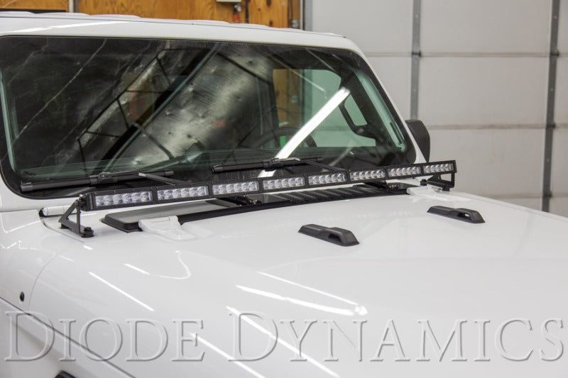 Diode Dynamics 18-21 Jeep JL Wrangler/Gladiator SS50 Hood LED Light Bar Kit - Amber Combo Diode Dynamics 18-21 Jeep JL Wrangler/Gladiator SS50 Hood LED Light Bar Kit - Amber Combo