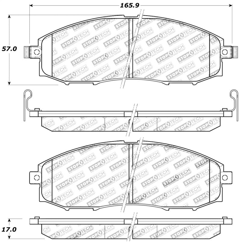 StopTech Sport Brake Pads w/Shims and Hardware - Front StopTech Sport Brake Pads w/Shims and Hardware - Front