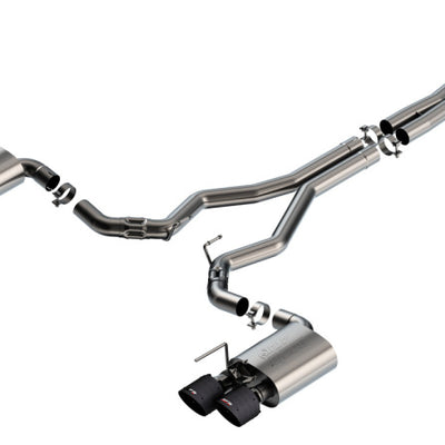 Borla 2024 Ford Mustang Dark Horse 5.0L V8 w/Active Exhaust ATAK Cat-Back Exhaust System - CF Tips