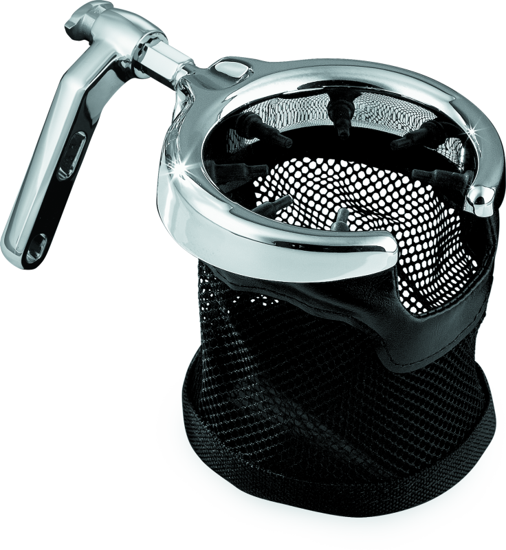 Kuryakyn Drink Holder Mesh Basket with Perch Mount Universal Chrome Kuryakyn Drink Holder Mesh Basket with Perch Mount Universal Chrome
