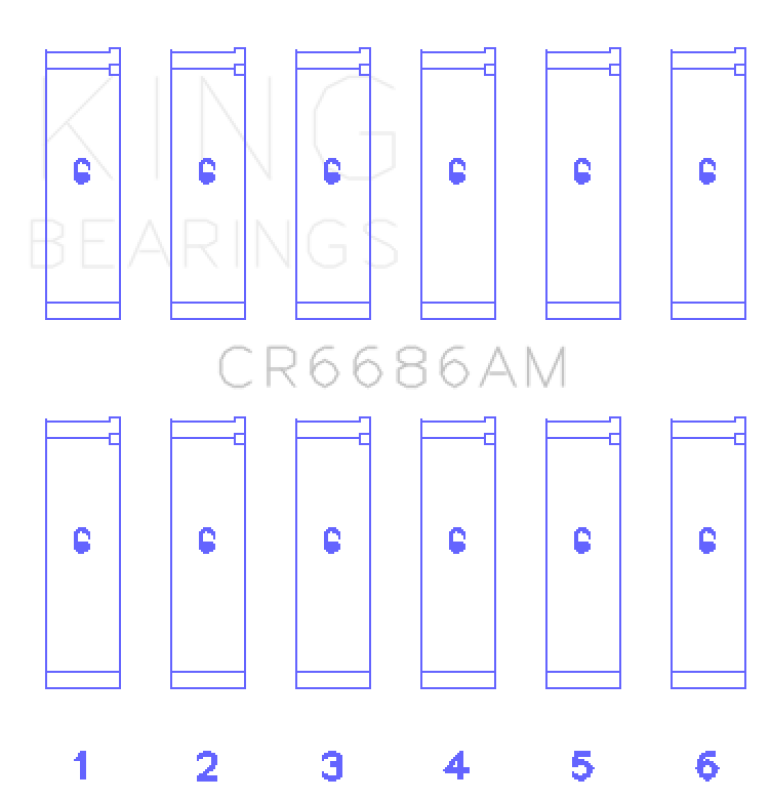 King Engine Bearings Toyota 1Mzfe (Size +0.50mm) Connecting Rod Bearing Set King Engine Bearings Toyota 1Mzfe (Size +0.50mm) Connecting Rod Bearing Set