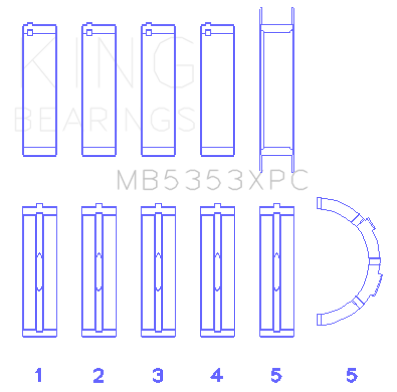 King Engine Bearings Ford 281 4.6L Sohc 16V (Size +.026mm) Main Bearing Set King Engine Bearings Ford 281 4.6L Sohc 16V (Size +.026mm) Main Bearing Set