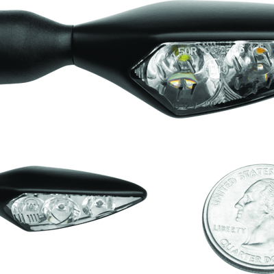 Kuryakyn Rhombus Amber Front Left/ Right Rear Satin Black