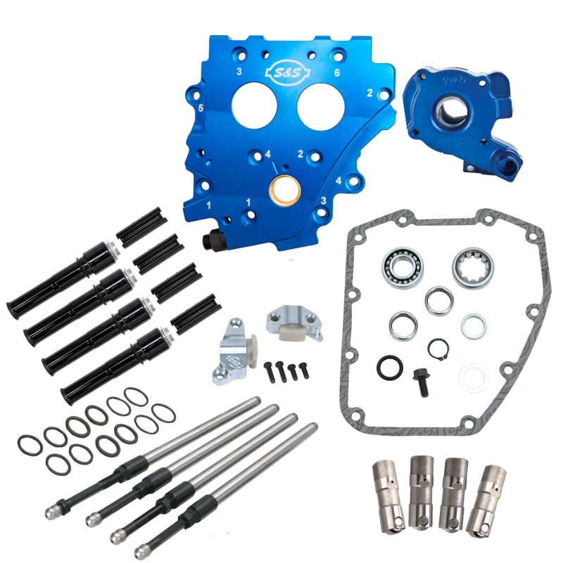 S&S Cycle 99-06 BT Chain Drive Cam Chest Kit w/o Cam - Black Pushrod Tubes & Chain Tensioner S&S Cycle 99-06 BT Chain Drive Cam Chest Kit w/o Cam - Black Pushrod Tubes & Chain Tensioner