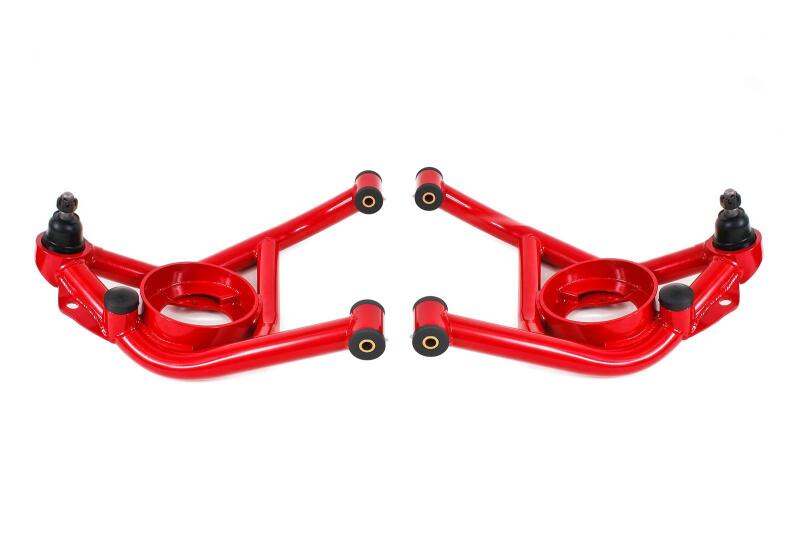 BMR 70-81 Chevrolet Camaro A-Arms Lower Delrin Bushings Std Ball Joint - Red BMR 70-81 Chevrolet Camaro A-Arms Lower Delrin Bushings Std Ball Joint - Red