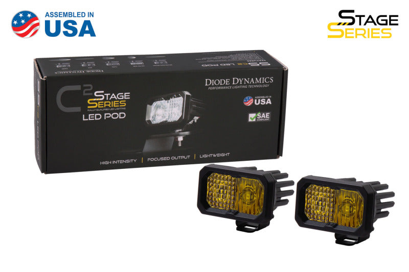 Diode Dynamics Stage Series 2 In LED Pod Pro - Yellow Spot Standard ABL (Pair) Diode Dynamics Stage Series 2 In LED Pod Pro - Yellow Spot Standard ABL (Pair)