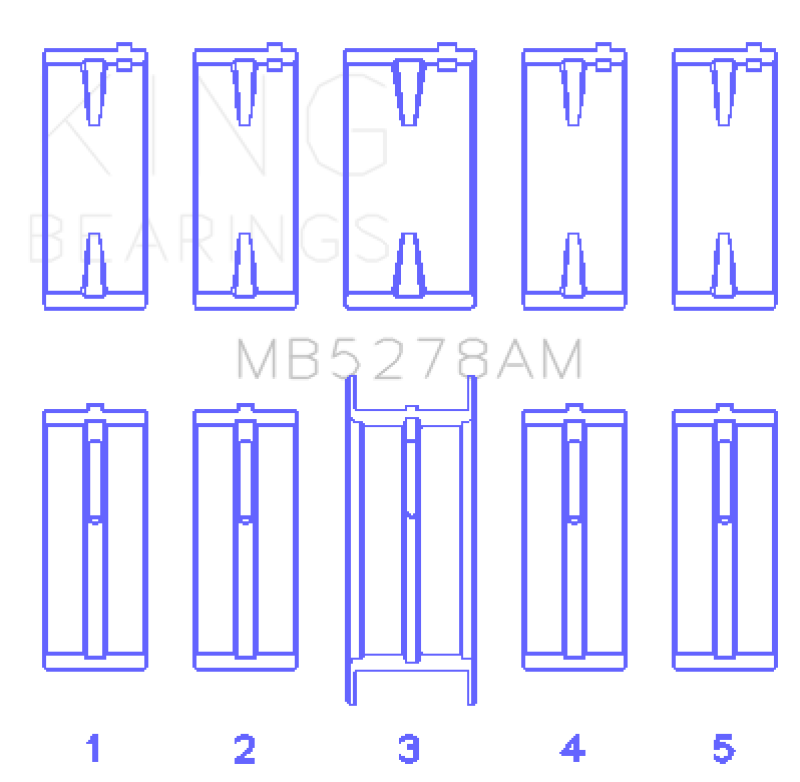 King Engine Bearings Ford 140Ci /2.3Liter/L4 (Size +0.25mm) Main Bearing Set King Engine Bearings Ford 140Ci /2.3Liter/L4 (Size +0.25mm) Main Bearing Set