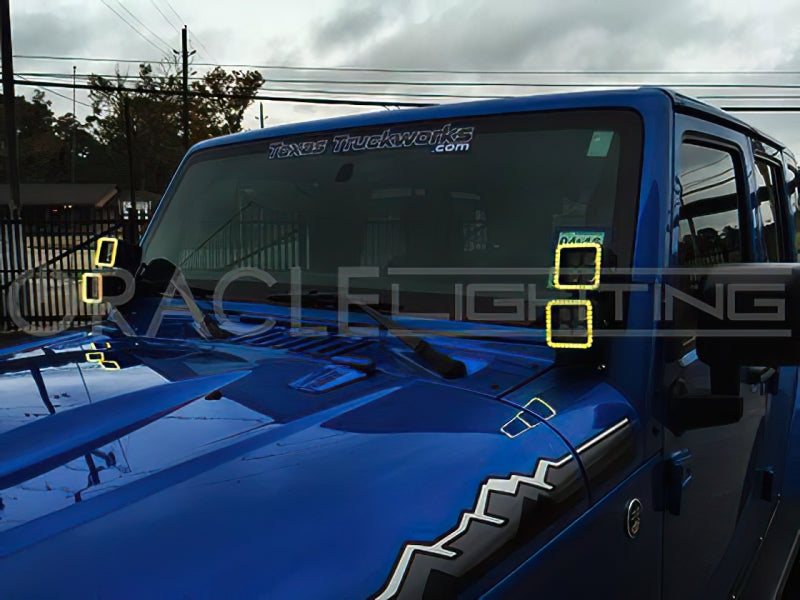 Oracle Off-Road 3in W Square Spotlight with Halo - ColorSHIFT SEE WARRANTY Oracle Off-Road 3in W Square Spotlight with Halo - ColorSHIFT SEE WARRANTY