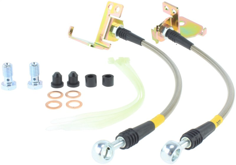StopTech 05-08 Mustang V6 w/ABS / Mustang GT V8 / 07-09 GT500 Stainless Steel Rear Brake Lines StopTech 05-08 Mustang V6 w/ABS / Mustang GT V8 / 07-09 GT500 Stainless Steel Rear Brake Lines