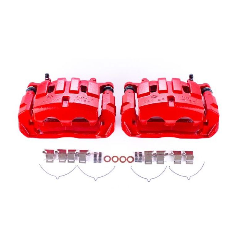 Power Stop 14-18 Jeep Cherokee Front Red Calipers w/Brackets - Pair Power Stop 14-18 Jeep Cherokee Front Red Calipers w/Brackets - Pair