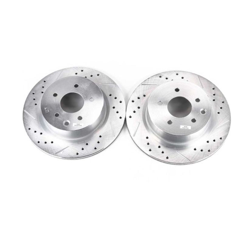 Power Stop 08-12 Infiniti EX35 Rear Evolution Drilled & Slotted Rotors - Pair Power Stop 08-12 Infiniti EX35 Rear Evolution Drilled & Slotted Rotors - Pair
