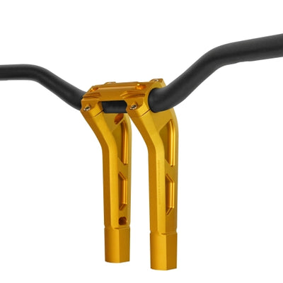 Performance Machine Phatbar H-Bar Assy, 9in Riser, 1-1/4in Bar, Int Wire, Gauge Mnt - Gold Ops
