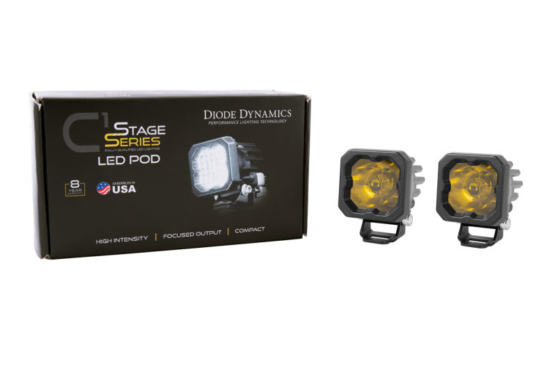 Diode Dynamics Stage Series C1 LED Pod Sport - Yellow Spot Standard ABL (Pair) Diode Dynamics Stage Series C1 LED Pod Sport - Yellow Spot Standard ABL (Pair)