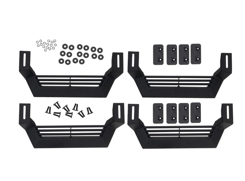 Rampage 1999-2019 Jeep Rock Rail Short Step Universal 4 Piece Set - Black Rampage 1999-2019 Jeep Rock Rail Short Step Universal 4 Piece Set - Black