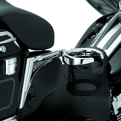 Kuryakyn Passenger Drink Holder With Basket 98-13 Touring Right Side Chrome