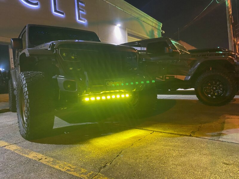 ORACLE Lighting 2019+ Jeep Wrangler JL Skid Plate w/ Integrated LED Emitters - Yellow SEE WARRANTY ORACLE Lighting 2019+ Jeep Wrangler JL Skid Plate w/ Integrated LED Emitters - Yellow SEE WARRANTY