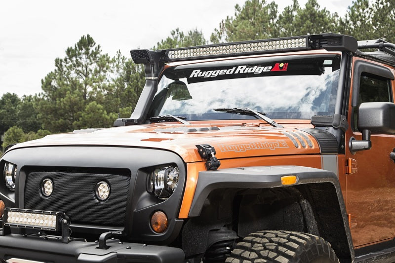Rugged Ridge 07-18 Jeep Wrangler JK Elite Fast Track Windshield Light Bar Mount w/ Crossbar Rugged Ridge 07-18 Jeep Wrangler JK Elite Fast Track Windshield Light Bar Mount w/ Crossbar