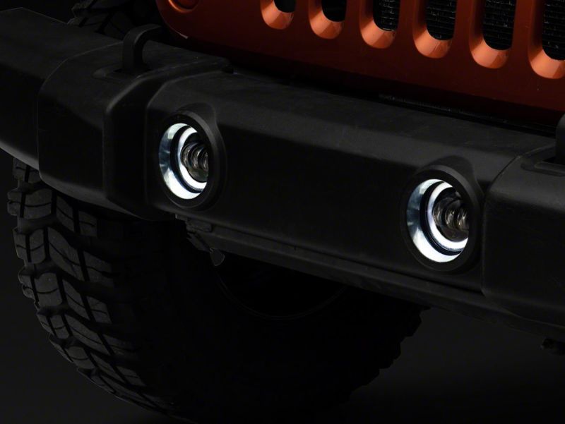 Raxiom 07-23 Jeep Wrangler JK & JL Axial Series Halo LED Fog Lights- Amber Raxiom 07-23 Jeep Wrangler JK & JL Axial Series Halo LED Fog Lights- Amber